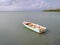 Fishing boat moored in caribbean sea.