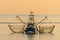 Fishing Boat with Nets at Wadden Sea in Evening Light, North Sea, Germany