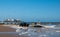 Fishing boat ready to be towed back to shore