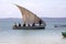 Fishing boat with a sail, Amoronia orange coast, Madagascar,