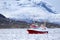 Fishing boat at sea in arctic environment