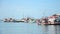 Fishing boat and ship floating in the sea for waiting fishing in night time