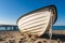 A fishing boat on shore of the Baltic Sea in Rerik