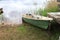 Fishing boat on shore of Lake Seliger