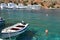 A fishing boat in the small picturesque village of Loutro, Crete Greece