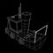 Fishing boat. Wireframe fishing trawler