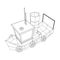 Fishing boat. Wireframe fishing trawler