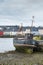 Fishing boat wreck in Claddagh port of Galway, Ireland.