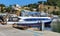 Fishing boat and yachts in port Blanes. Spain