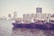 Fishing boats at Ajman fish market pier.