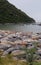 Fishing boats anchoring in rock harbour after the long hard day in sea