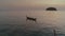 Fishing boats in the bay, schooner, sea, thai, thailand, yacht, sunset, beach, ship, drone flight 4k