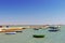 Fishing boats on the beach of Puerto Real in Cadiz