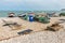 Fishing boats at the beach of Yport in Normandie, France