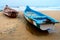 Fishing boats beached along the coast in Mamallapuram