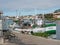 Fishing boats berthed on Ave River in Vila do Conde, Portugal