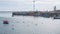 Fishing boats berthed in the historic harbor of Povoa de Varzim, Portugal