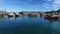 Fishing boats bobbing in harbour