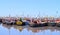 Fishing Boats in Busy Port - Colors and Flags - Boat Making - Fisheries, Shipyard, and Maritime Facility - Veraval, Gujarat, India