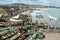 Fishing boats on Cape Coast foreshore