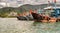 The fishing boats at the coast of Penang in Malaysia.