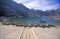 Fishing boats on Crowley Lake west of Bishop, California