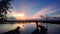 Fishing boats docking at Talay Noi lake in Phatthalung province, Thailand