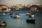 Fishing boats on the Douro river, Porto.