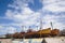 Fishing boats in the dry dock in Mar del Plata, Buenos Aires, Argentina