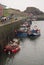 Fishing boats in Dunbar Harbour East Lothian Scotland UK