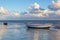 Fishing boats on the empty beach, Hjerting, Jutland, Denmark