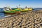 Fishing boats of fishermen on the beach.