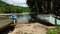 Fishing boats at Grande Riviere river in Trinidad and Tobago