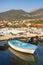 Fishing boats in harbor, beautiful Mediterranean landscape.  Montenegro, Bay of Kotor. View of Marina Kalimanj in Tivat city