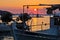 Fishing boats in Limenas harbour at sunset, island of Thassos