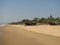 Fishing boats lined along the shore. India, Karnataka