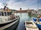 Fishing boats in Livorno harbor, Italy