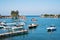 Fishing boats moored at Akcakoca harbor in Duzce province, Turkey