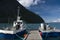 Fishing boats moored at dock