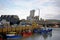 Fishing boats moored in a harbour in the south east Kent.