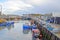 Fishing boats moored in a harbour in the south east Kent.