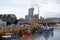 Fishing boats moored in a harbour in the south east Kent.