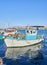 Fishing boats moored in Mastichari fishing port. Greek island of