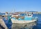 Fishing boats moored in Mastichari fishing port. Greek island of