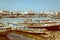 Fishing boats moored in sant louis, senegal