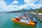 Fishing boats mooring at Avatiu Harbour in Rarotonga Cook Island