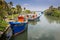 Fishing boats on the Periyar River, Munambam, Kerala, India