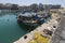 Fishing boats in port in Heraklion, Crete Island, Greece