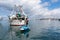 Fishing boats at Procida Marina Grande port, Campania region, Italy