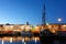 Fishing boats and a sailing ship at the Helsinki Market Square on October evening